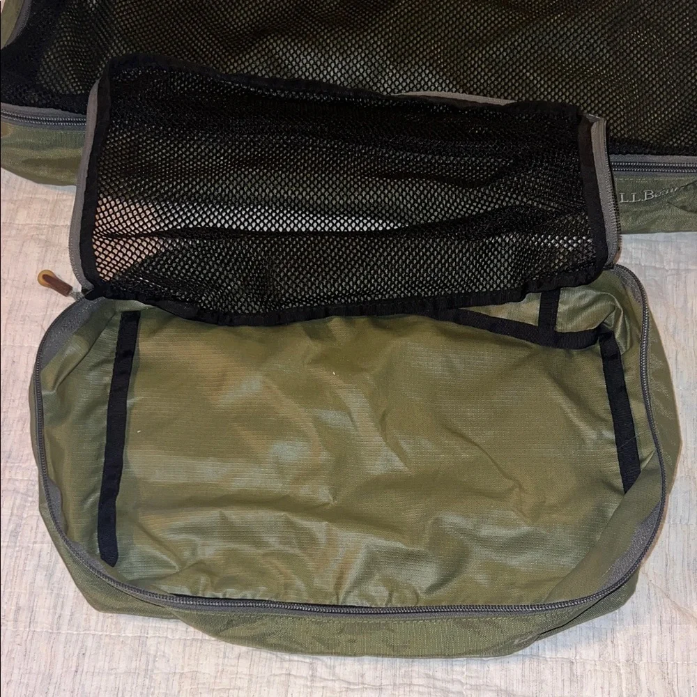 L.L. Bean Green Ripstop Mesh Packing Cube Travel Set (3 pcs) - Picture 5 of 8